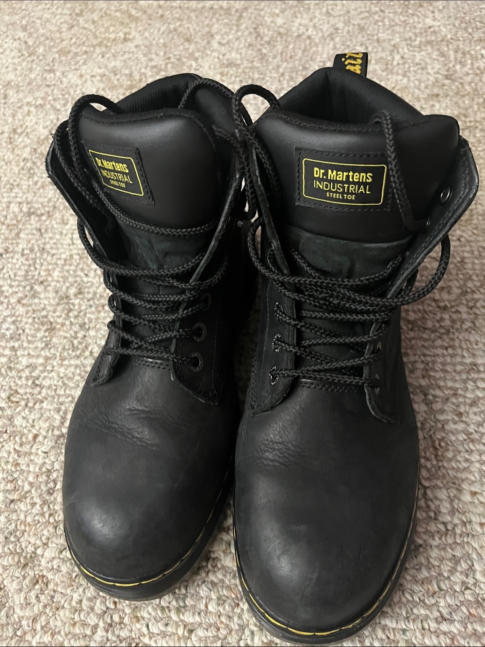 Dr. Martens Black Industrial Steel Toe Lace-Up Ankle Boots - Picture 3 of 5
